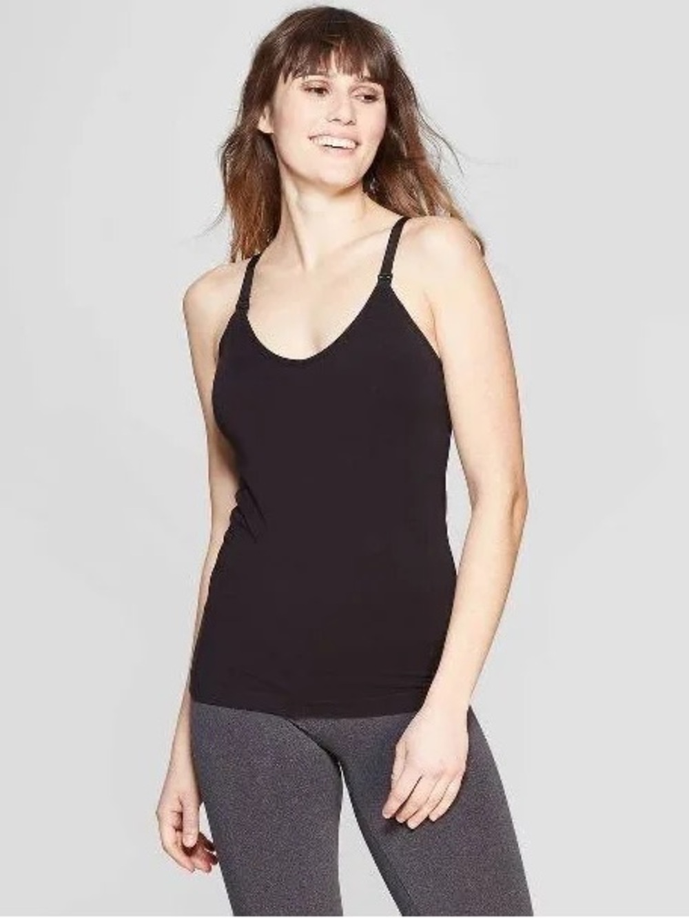 Auden Women's Nursing Seamless Cami V Neck Spaghetti Strap Pullover - Medium